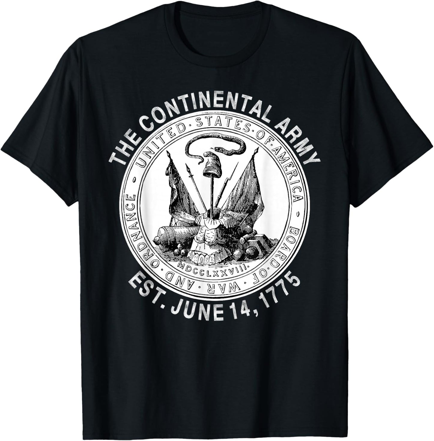 Continental Army America Independence Revolutionary War Seal T-Shirt - T-Shirt | Black