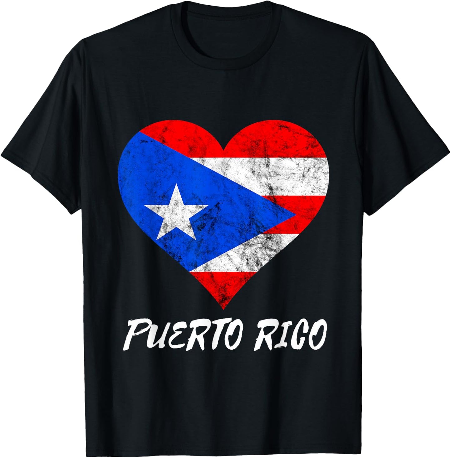 Puerto Rican Heart Perto Rico Flag Boricua Puertorro T-Shirt - T-Shirt | Black