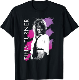 Tina Turner Purple Stripes T-Shirt - T-Shirt | Black