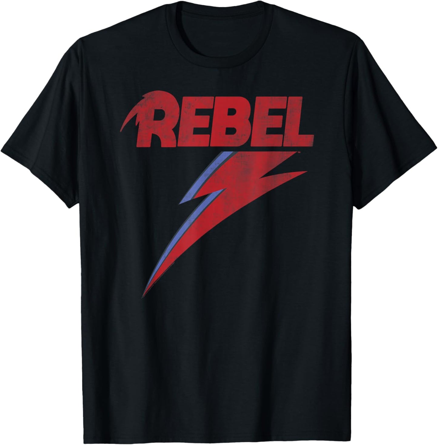 Official David Bowie Distressed Rebel Music T-Shirt - T-Shirt | Black