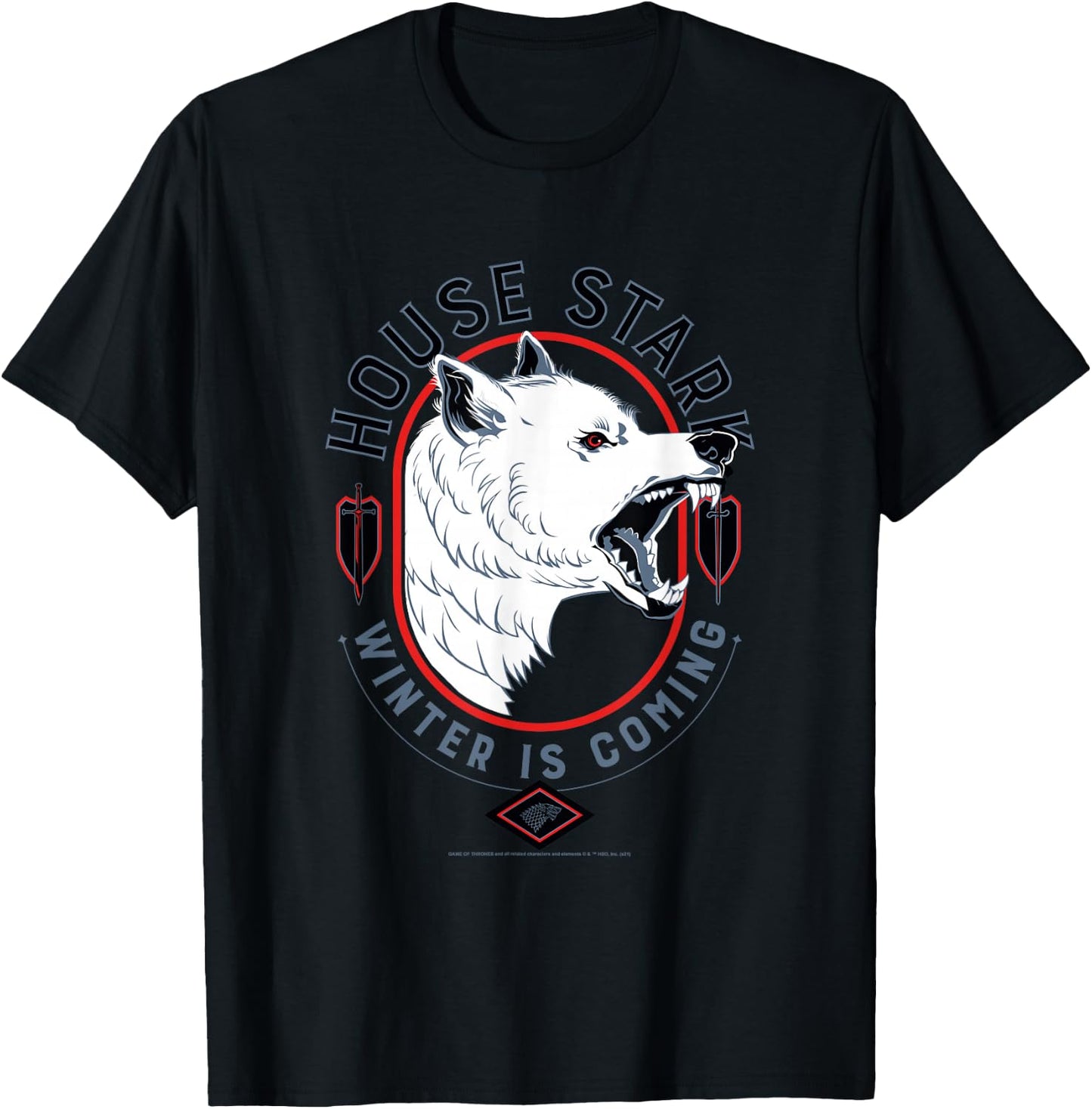 Game of Thrones House Stark Winter is Coming T-Shirt - T-Shirt | Black