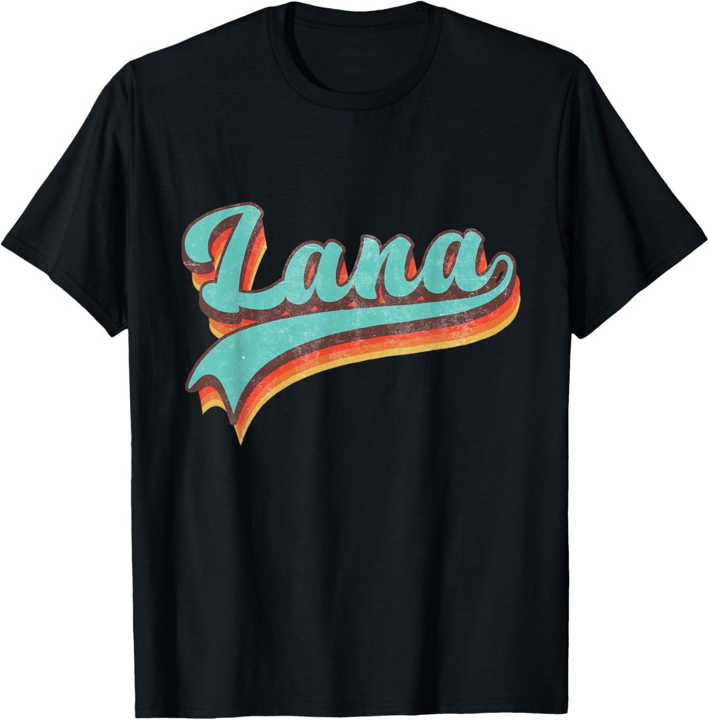 Graphic Lana Proud Name Personalized Vintage Retro Name T-Shirt - T-Shirt | Black