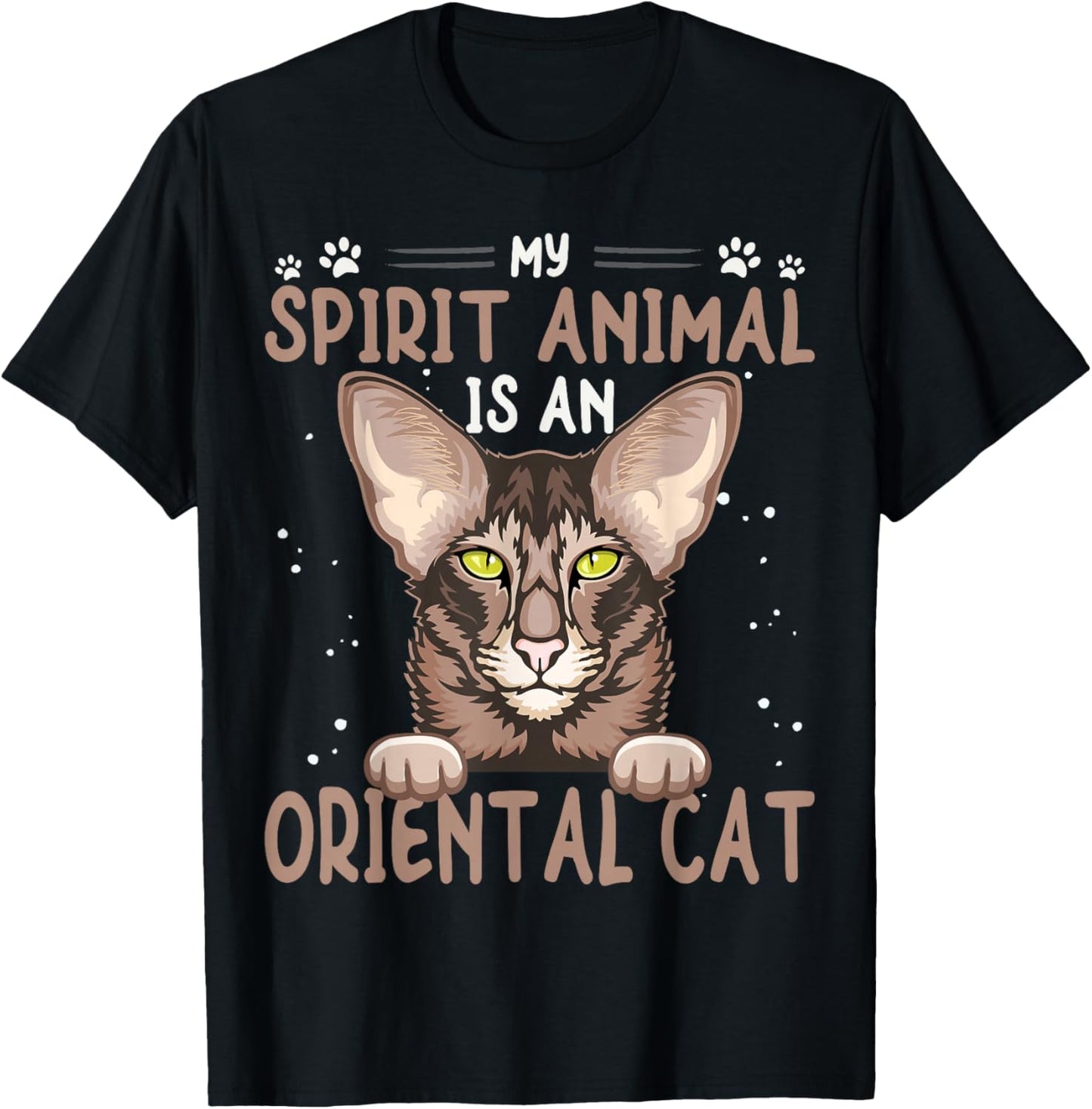 Oriental Cat Bicolor Dad Items Brush Oriental Shorthair Cat T-Shirt - T-Shirt | Black