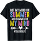 Got My Mind On Summer Teacher Life Funny Summer Teacher T-Shirt - T-Shirt | Black