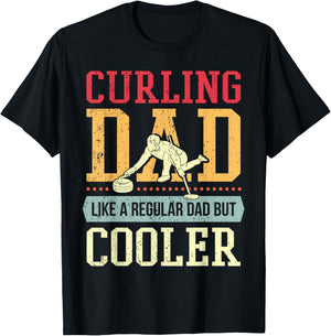 Dad Curler I Father Curling Player I Daddy Curling T-Shirt - T-Shirt | Black