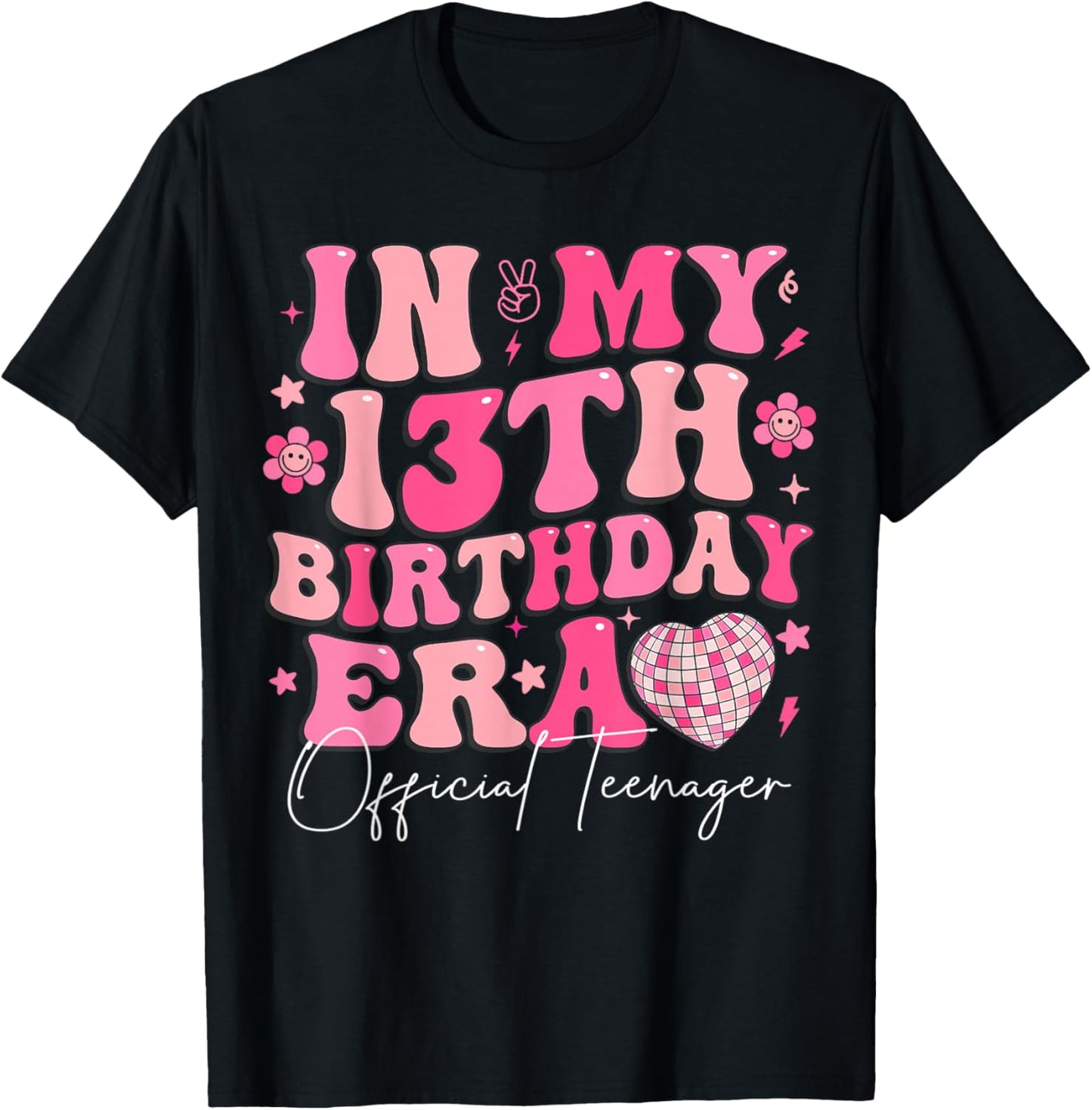 Retro in My 13th Birthday Era 13 Years Old Official Teenager T-Shirt - T-Shirt | Black