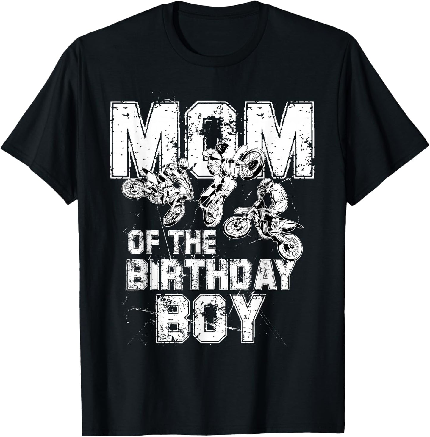 Mom Of The Birthday Boy Dirt Bike Motorcycle T-Shirt - T-Shirt | Black