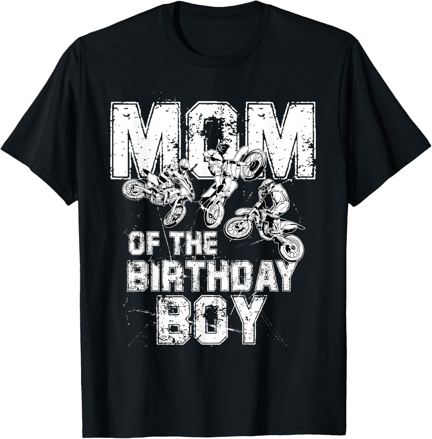 Mom Of The Birthday Boy Dirt Bike Motorcycle T-Shirt - T-Shirt | Black