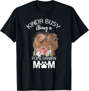 Pomeranian Mom Floral Dog Lovers Women Gift T-Shirt - T-Shirt | Black
