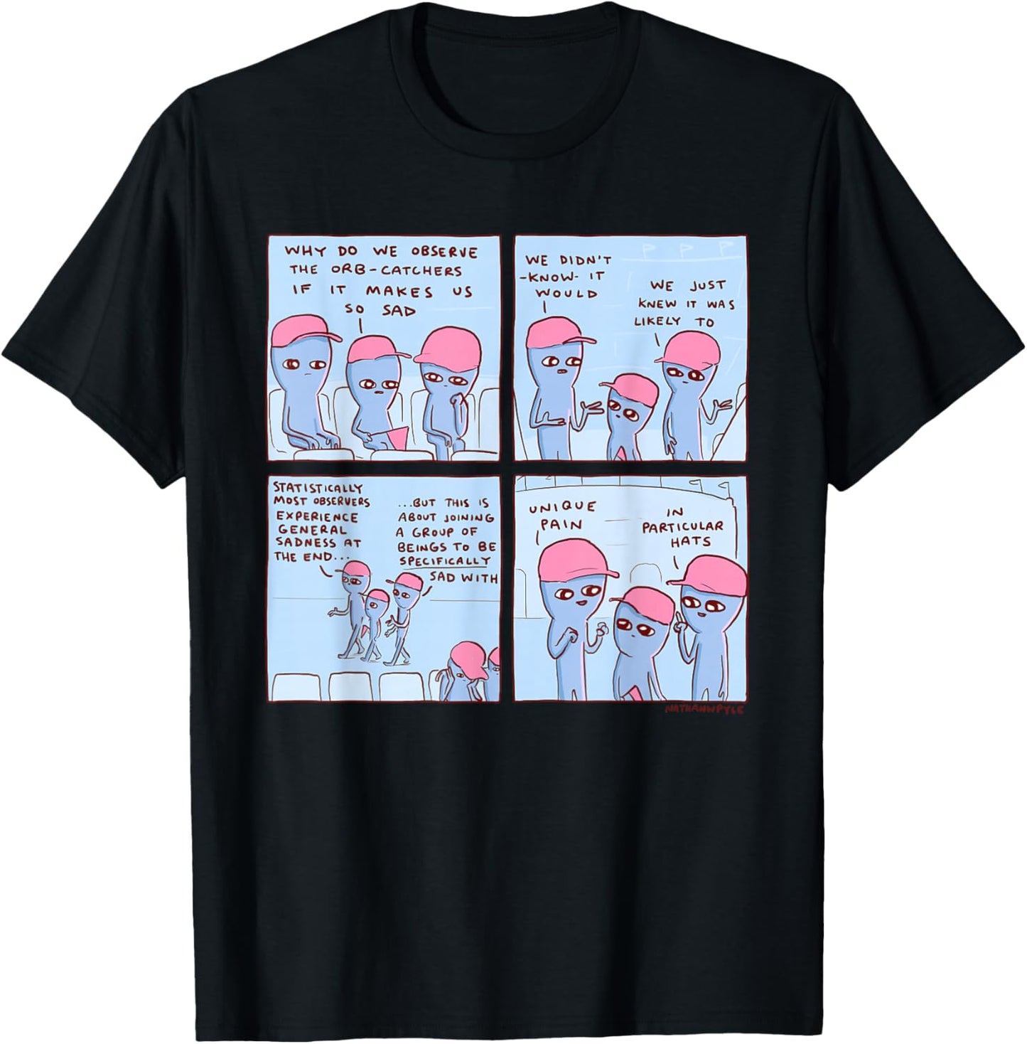 Threadless Nathan W. Pyle Strange Planet Unique Pain Graphic T-Shirt - T-Shirt | Black