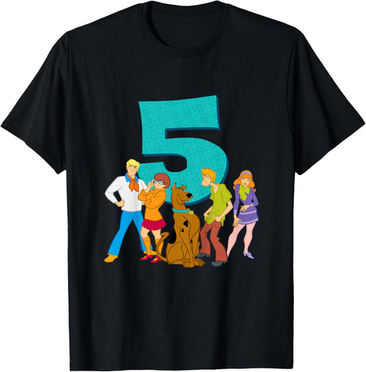 Kids Scooby-Doo 5th Birthday This Meddling Kid is 5 T-Shirt - T-Shirt | Black