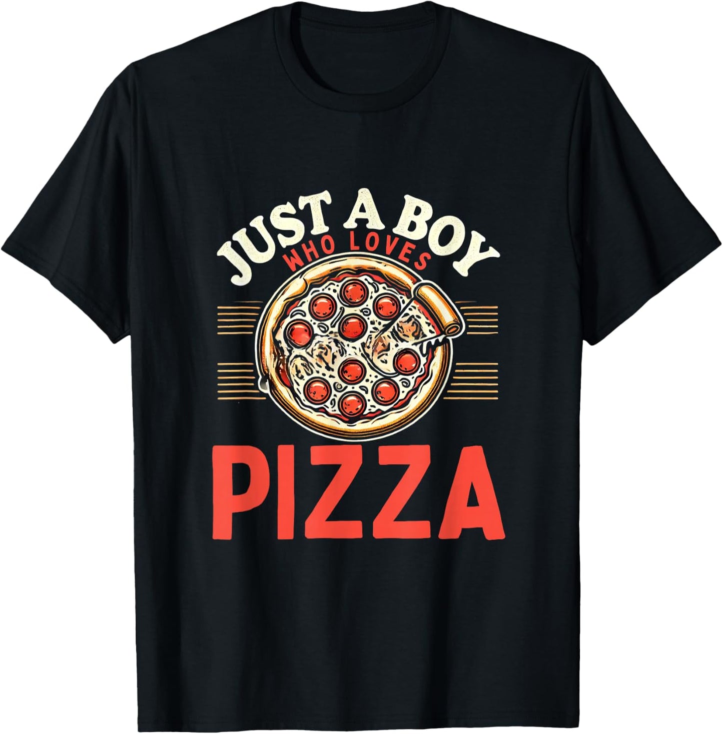 Funny Pizza Lover Foodie Pizza Boys Pizza T-Shirt - T-Shirt | Black