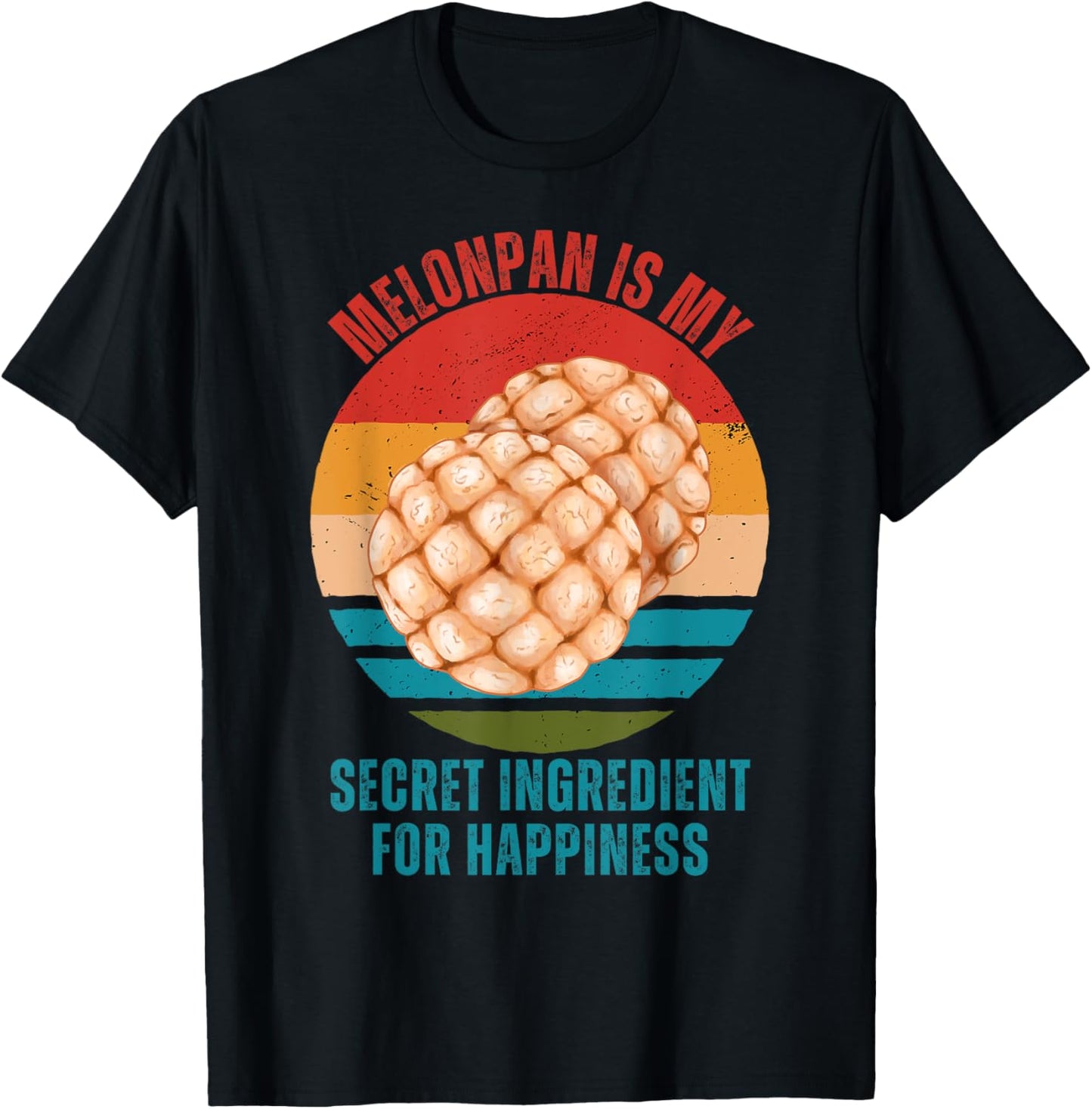 Vintage Melonpan Is My Secret Ingredient For Happiness T-Shirt - T-Shirt | Black