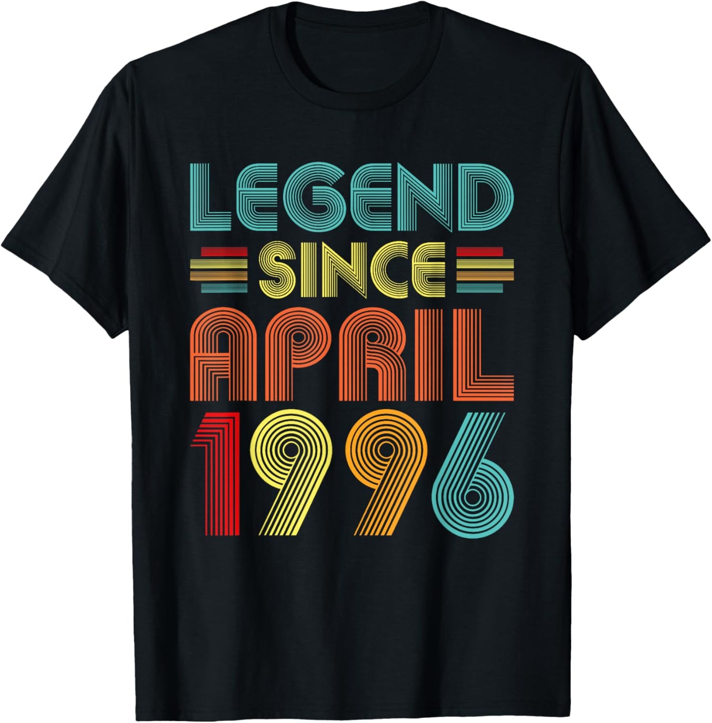 Legend Since April 1996 Birth Of Birthday 1996 Vintage Idea T-Shirt - T-Shirt | Black