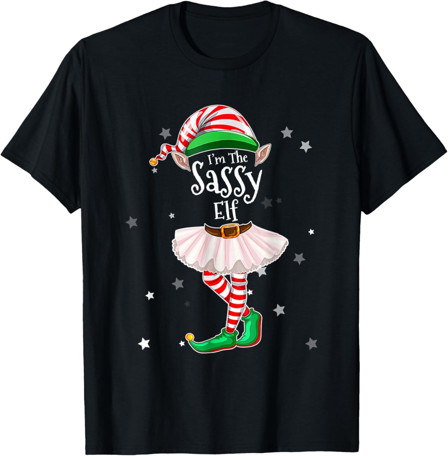 I'm The Sassy Elf Matching Christmas Costume Shirt T-Shirt - T-Shirt | Black