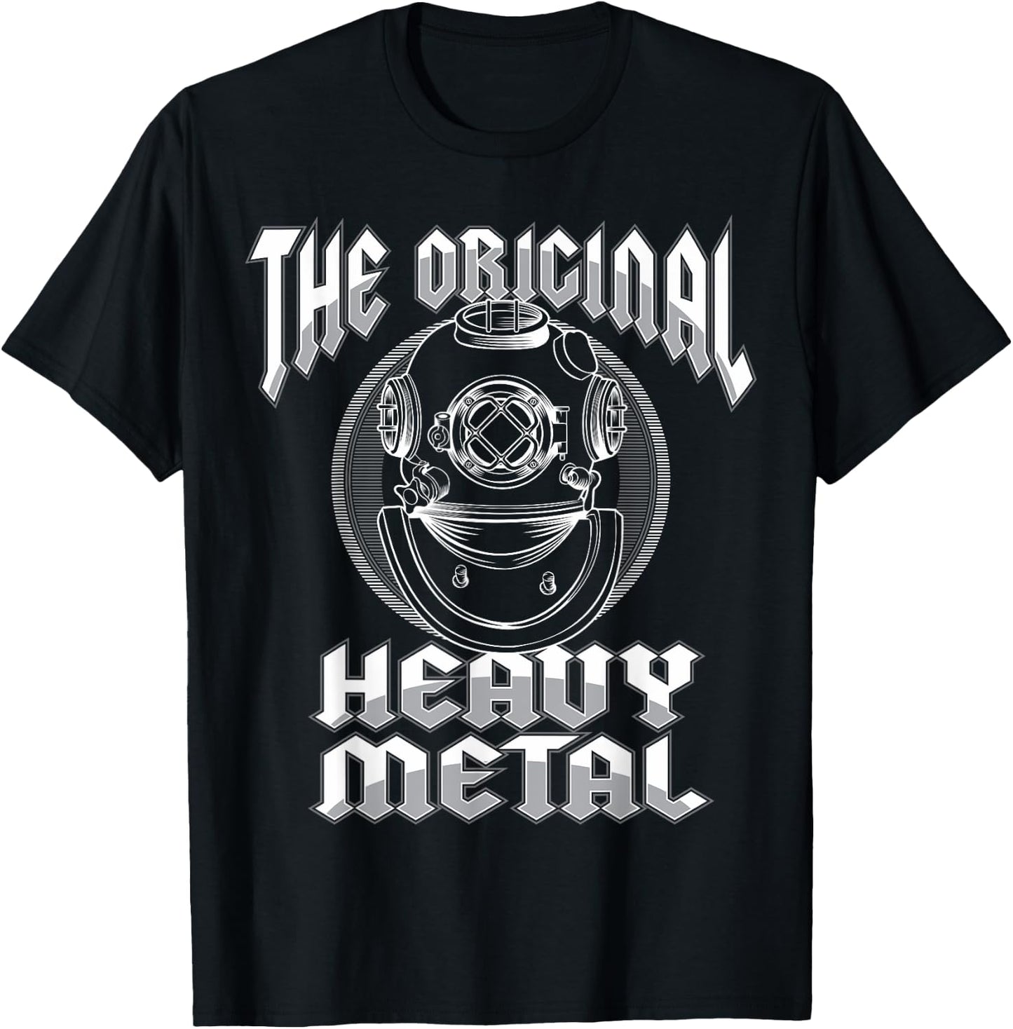 Deep Sea Diving Helmet Original Heavy Metal Underwater Diver T-Shirt - T-Shirt | Black