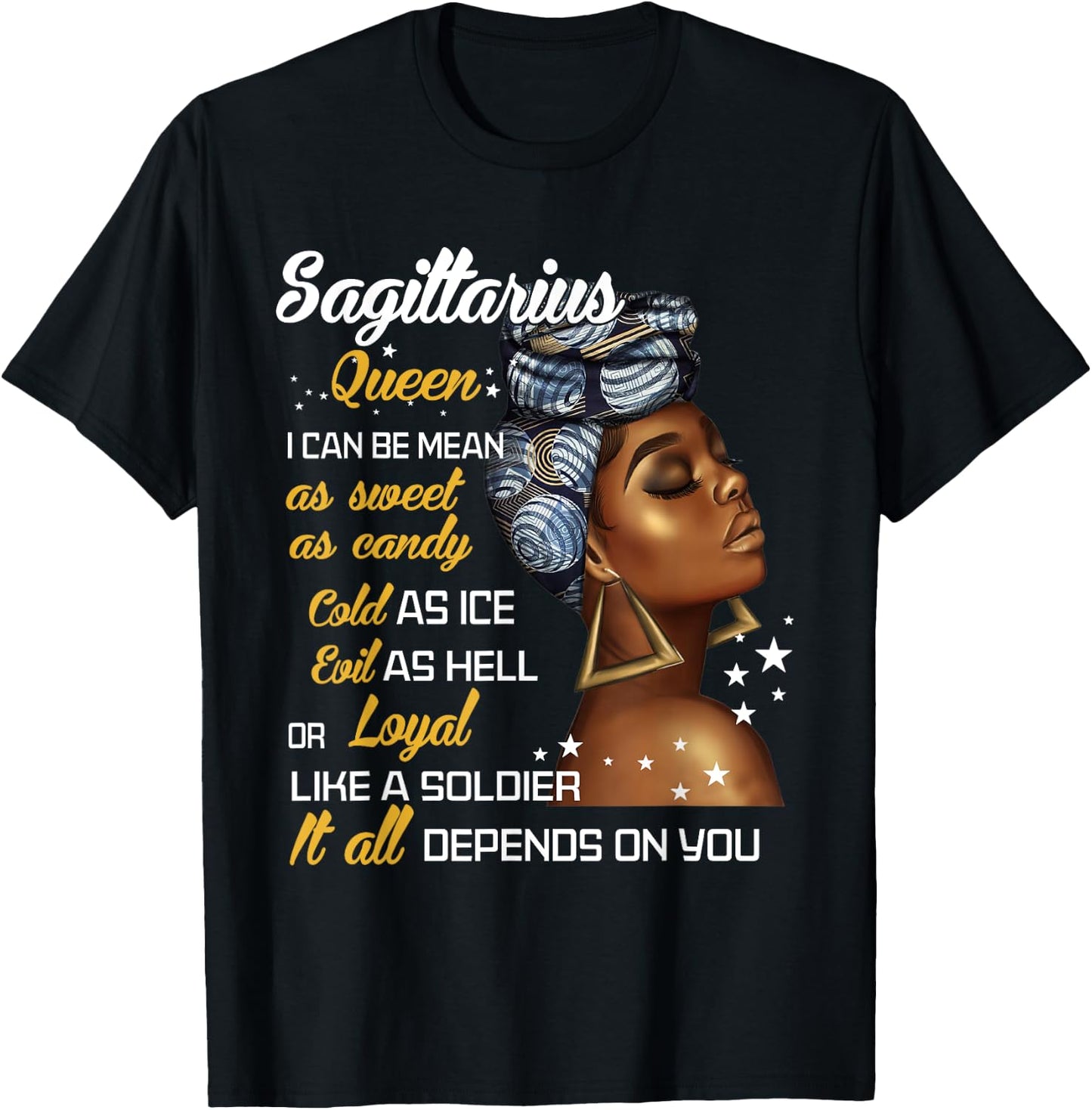 Birthday Gift Sagittarius Queen November or December Women T-Shirt - T-Shirt | Black