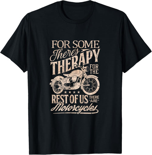 Retro Vintage Motorcycle Rider Therapy T Shirt