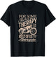 Retro Vintage Motorcycle Rider Therapy T Shirt T-Shirt - T-Shirt | Black