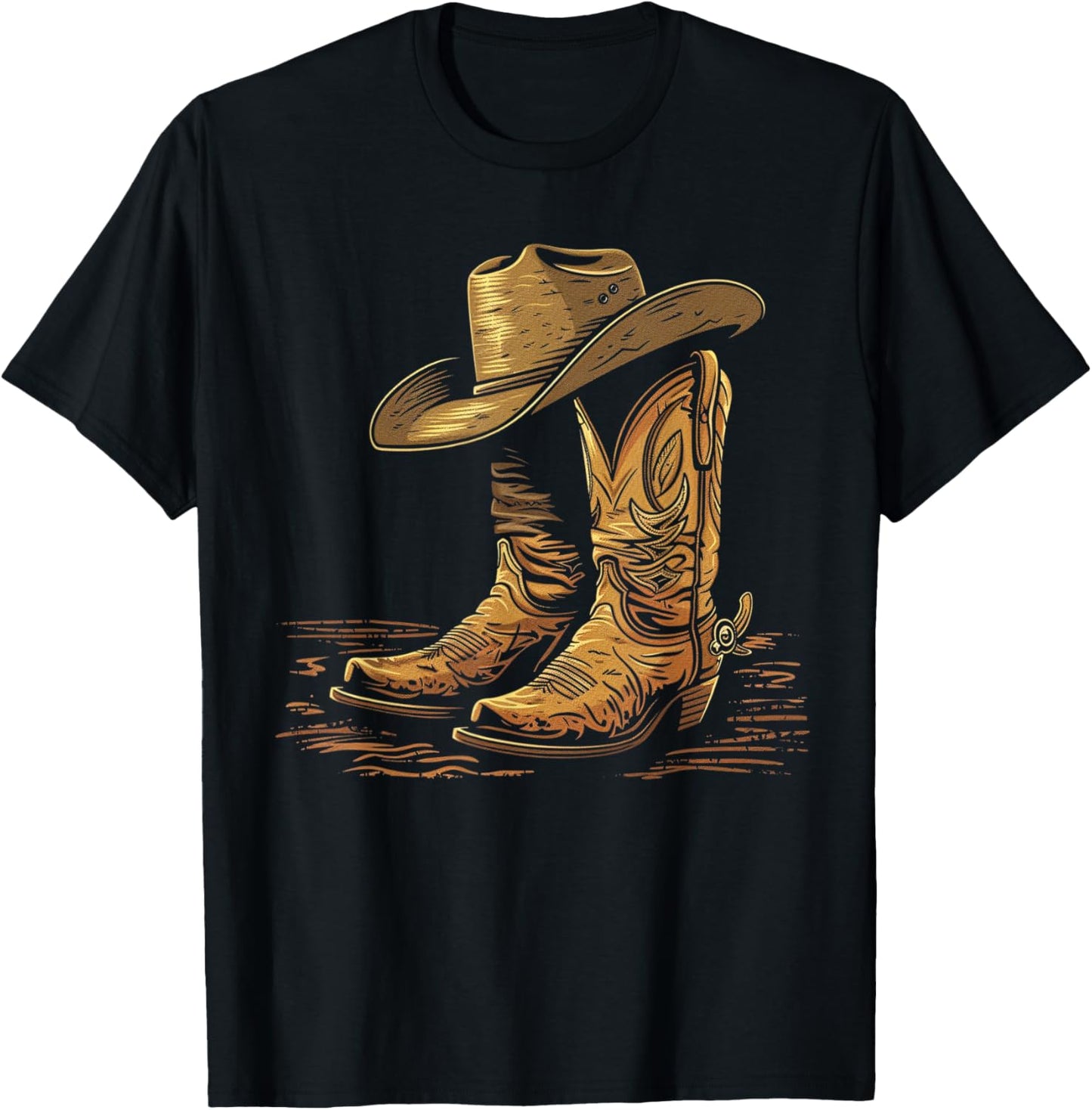 Howdy Cowboy Western Men Rodeo Texas Shirts T-Shirt - T-Shirt | Black