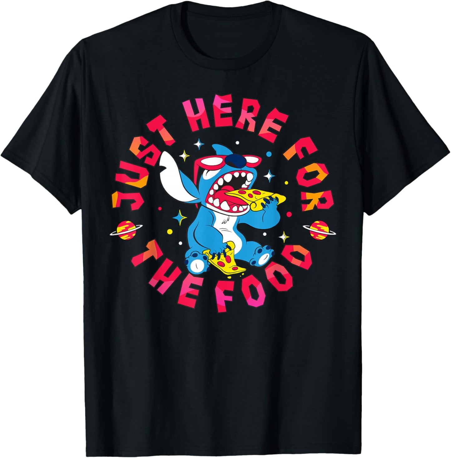 Disney Lilo & Stitch Just Here for The Food T-Shirt - T-Shirt | Black