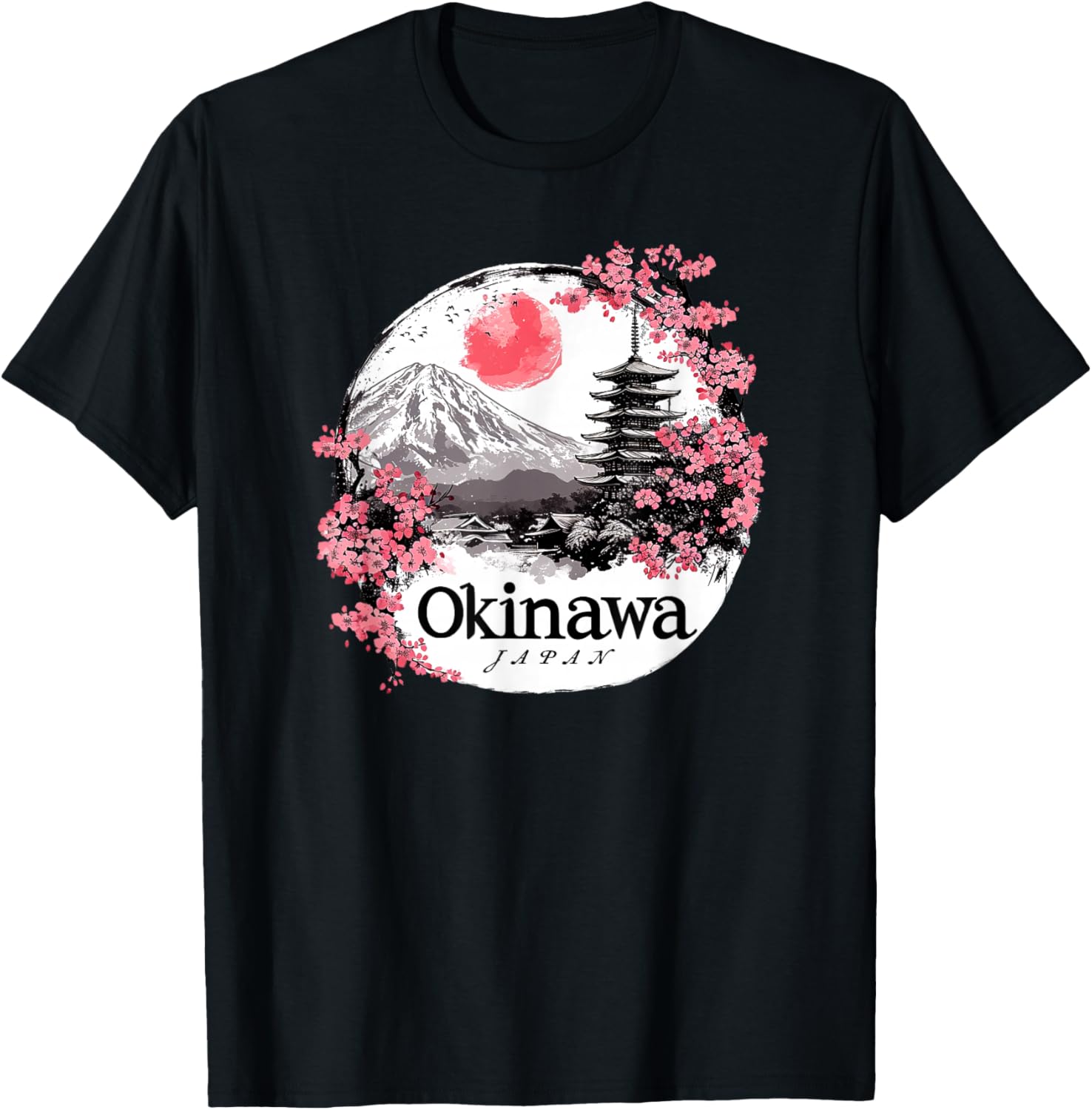 Okinawa Prefecture Blossom Vista Gift Japan T-Shirt - T-Shirt | Black