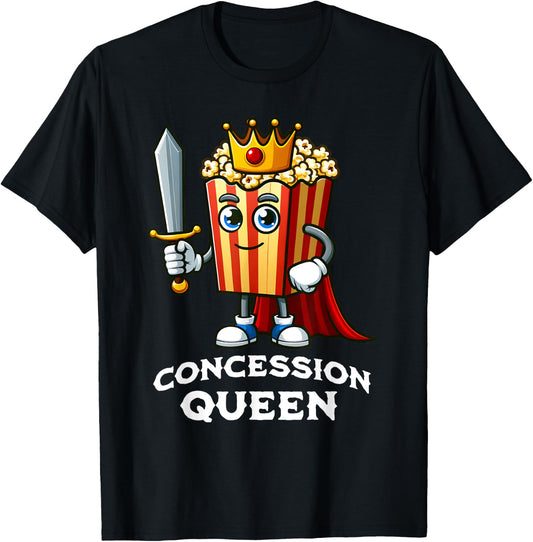 Concession Movie Queen Funny Movie Lovers Saying T-Shirt - T-Shirt | Black
