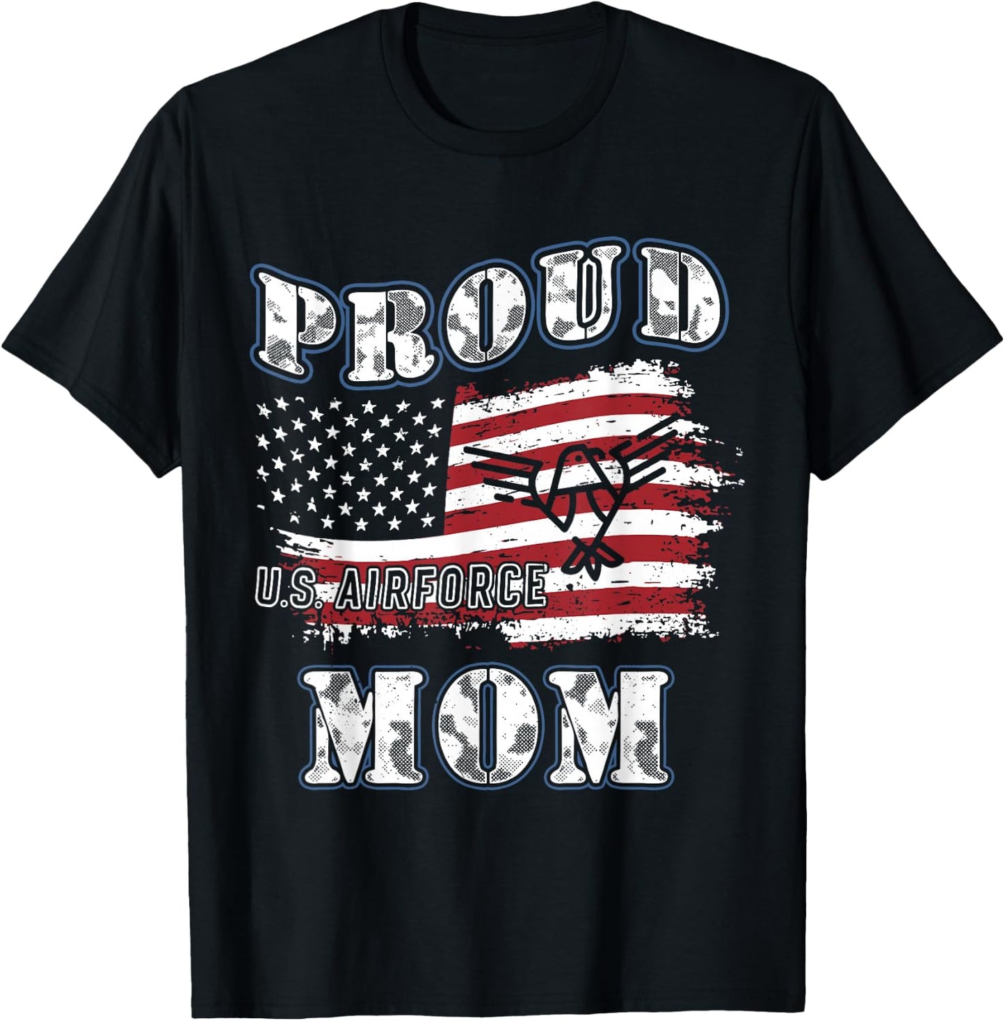 US Air Force Mom's Gift Proud Army Mom T-Shirt - T-Shirt | Black