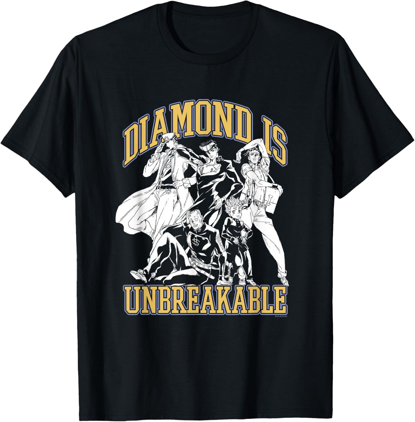 JoJo Part 4 Group Pose - Jotaro Josuke Okuyasu Koichi Rohan T-Shirt - T-Shirt | Black