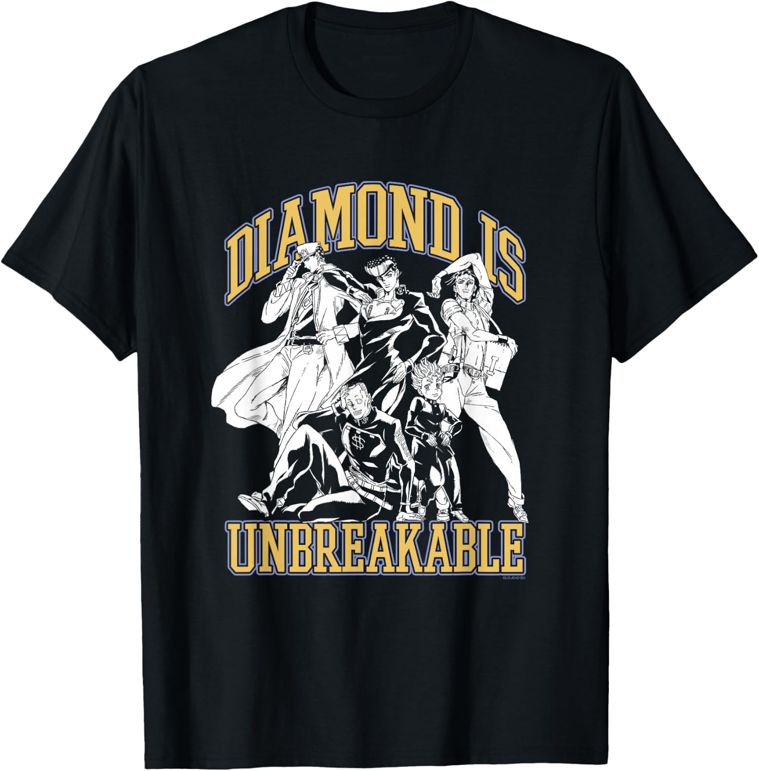 JoJo Part 4 Group Pose - Jotaro Josuke Okuyasu Koichi Rohan T-Shirt - T-Shirt | Black