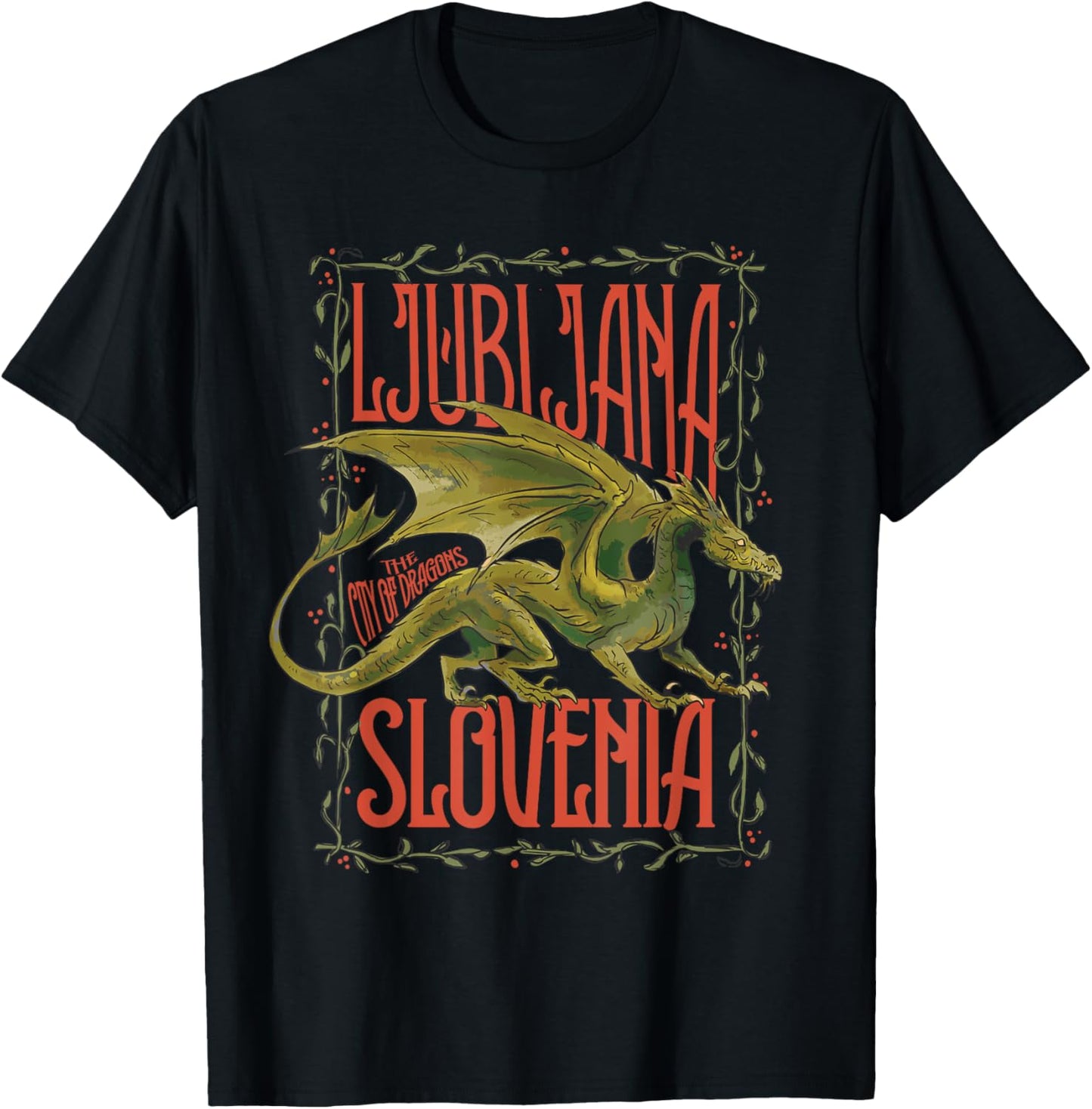 Ljubljana Slovenia City of Dragons Festive Dragon Lover T-Shirt - T-Shirt | Black