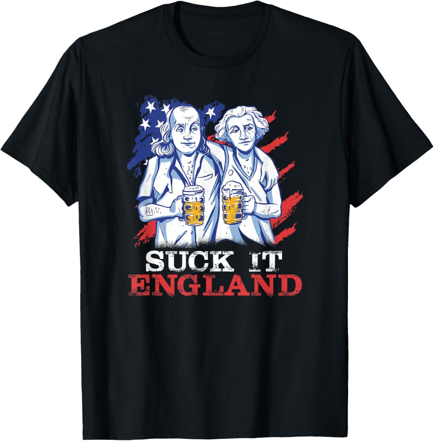 Suck-It England Funny 4th of July George Washington Men T-Shirt - T-Shirt | Black