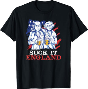 Suck-It England Funny 4th of July George Washington Men T-Shirt - T-Shirt | Black