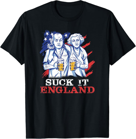 Suck-It England Funny 4th of July George Washington Men T-Shirt - T-Shirt | Black