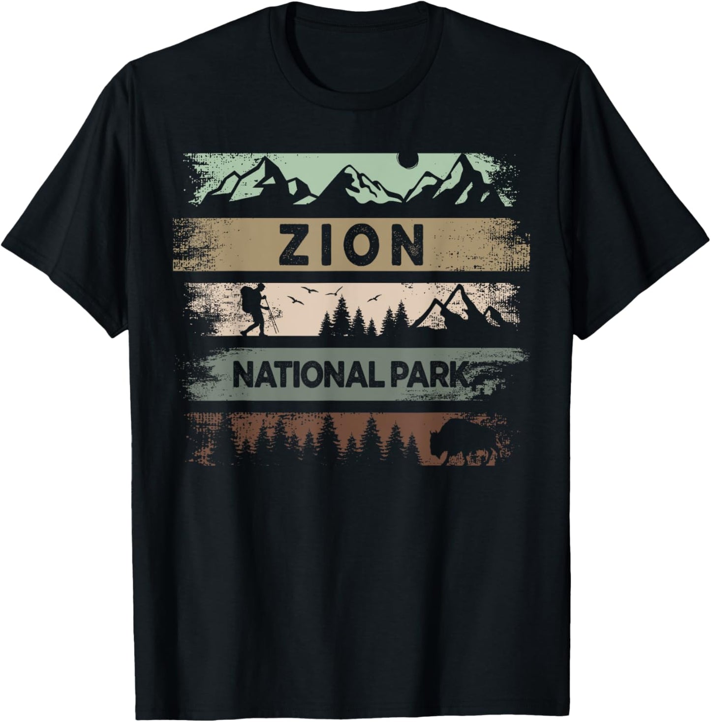 Retro Zion National Park Zion Nature Park US Vintage Zion T-Shirt - T-Shirt | Black