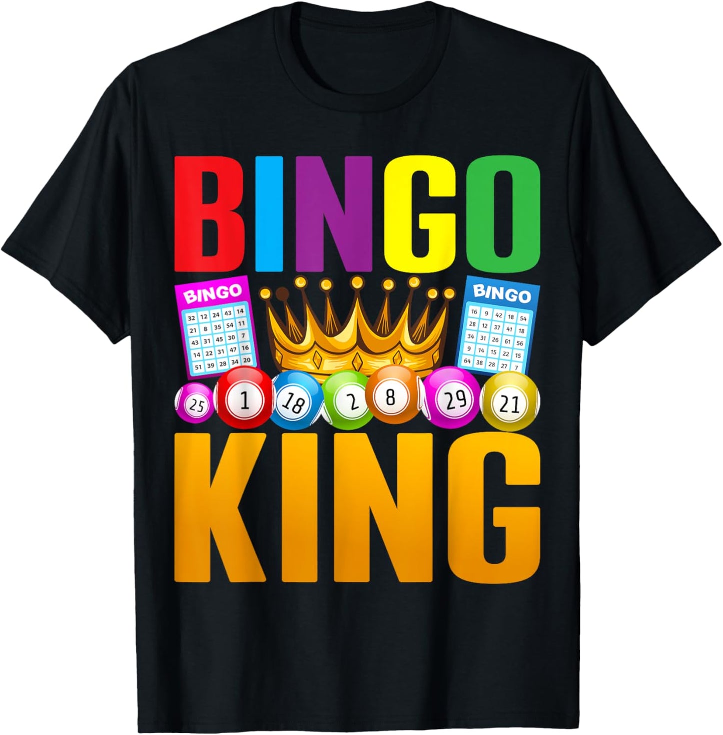 Bingo King Bingo Player Male T-Shirt - T-Shirt | Black