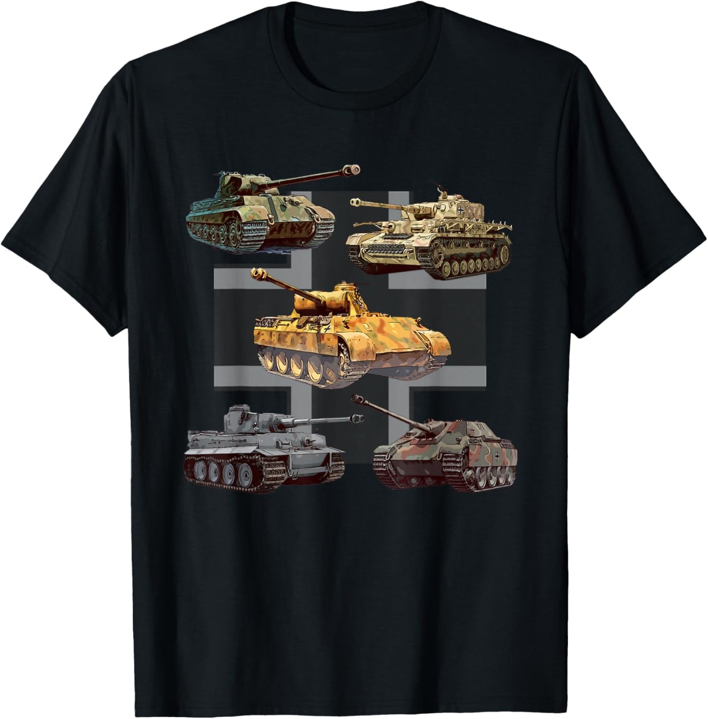 German Tanks WW2 V Panther Jagdpanther Tiger 1 Tiger 2 T-Shirt - T-Shirt | Black
