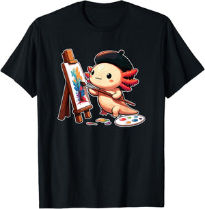 Painter Art Artist Axolotl T-Shirt - T-Shirt | Black