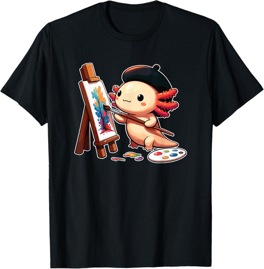 Painter Art Artist Axolotl T-Shirt - T-Shirt | Black
