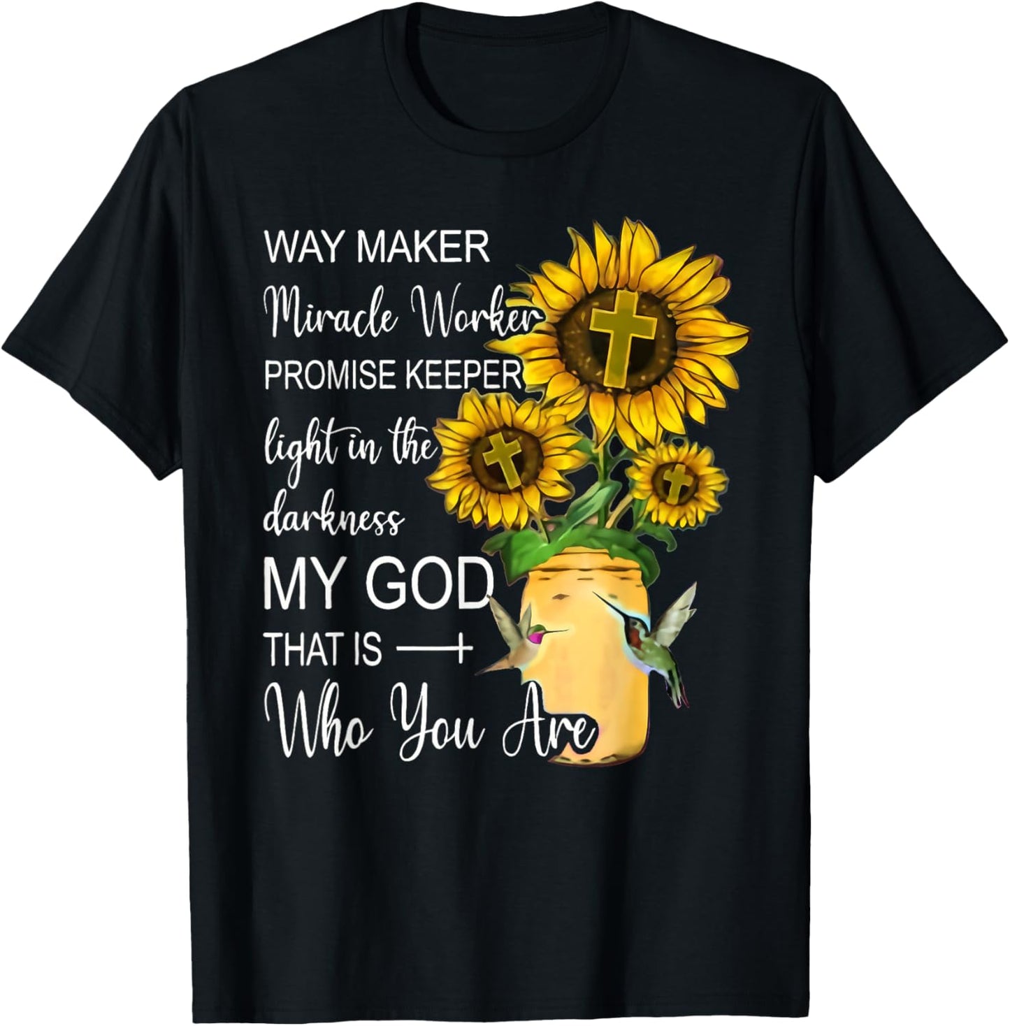 Way Maker Waymaker Promise Keeper Miracle Worker Christian T-Shirt - T-Shirt | Black