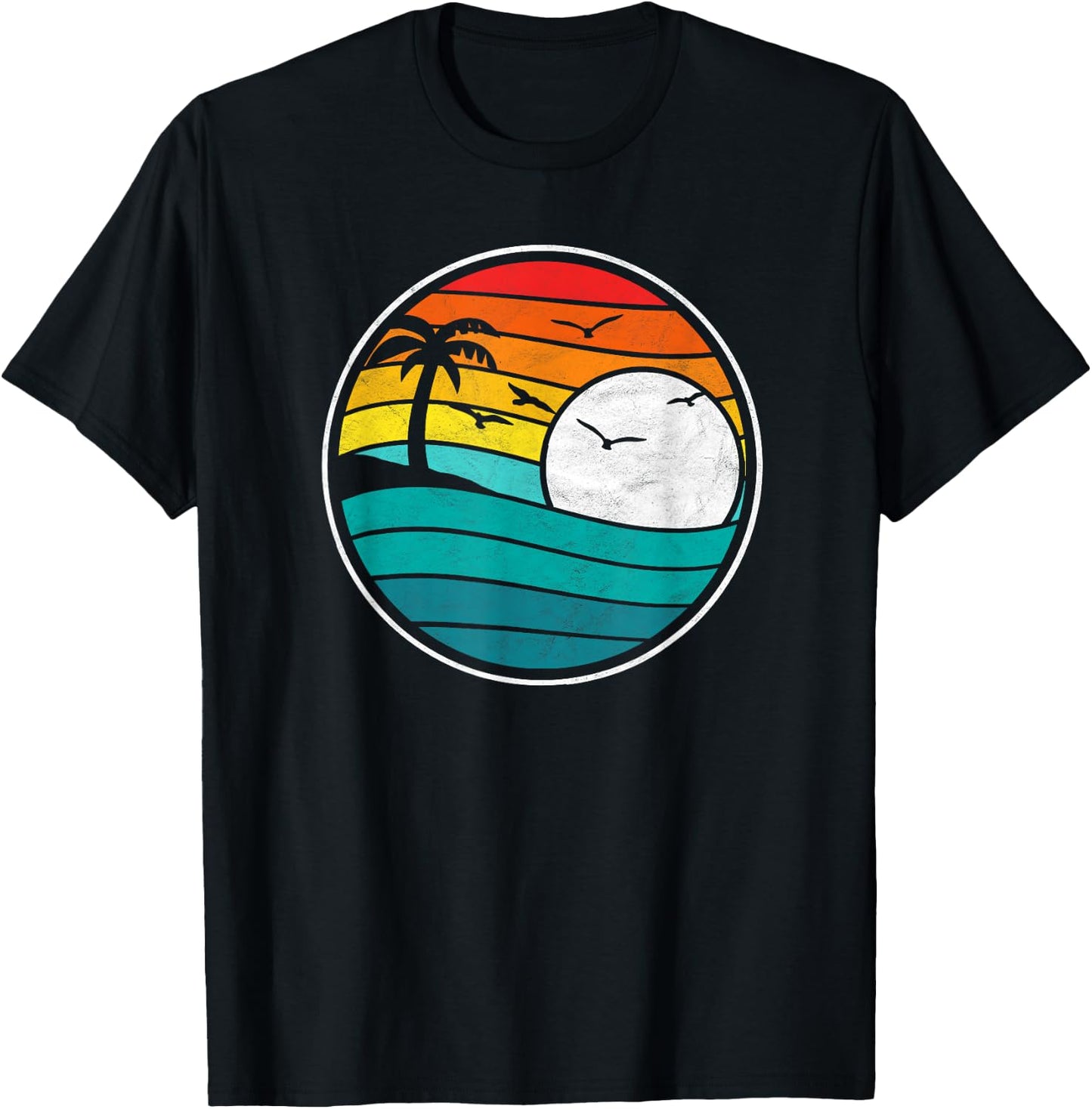 Retro Eighties Beach & Surf Graphic 80's Vibe Graphic Women Girls Kids T-Shirt - T-Shirt | Black