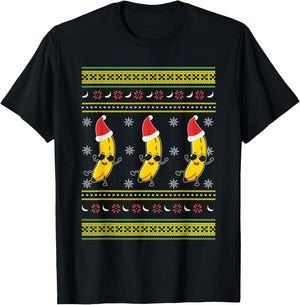 All I Want For Christmas Is Bananas Ugly Xmas For Banana Fan T-Shirt - T-Shirt | Black