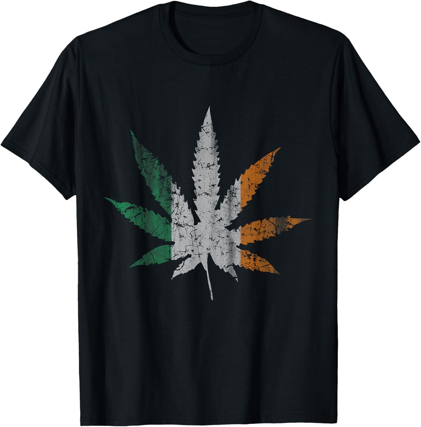 Irish Marijuana Pot Leaf Cannabis St Patricks Day 420 Weed T-Shirt - T-Shirt | Black