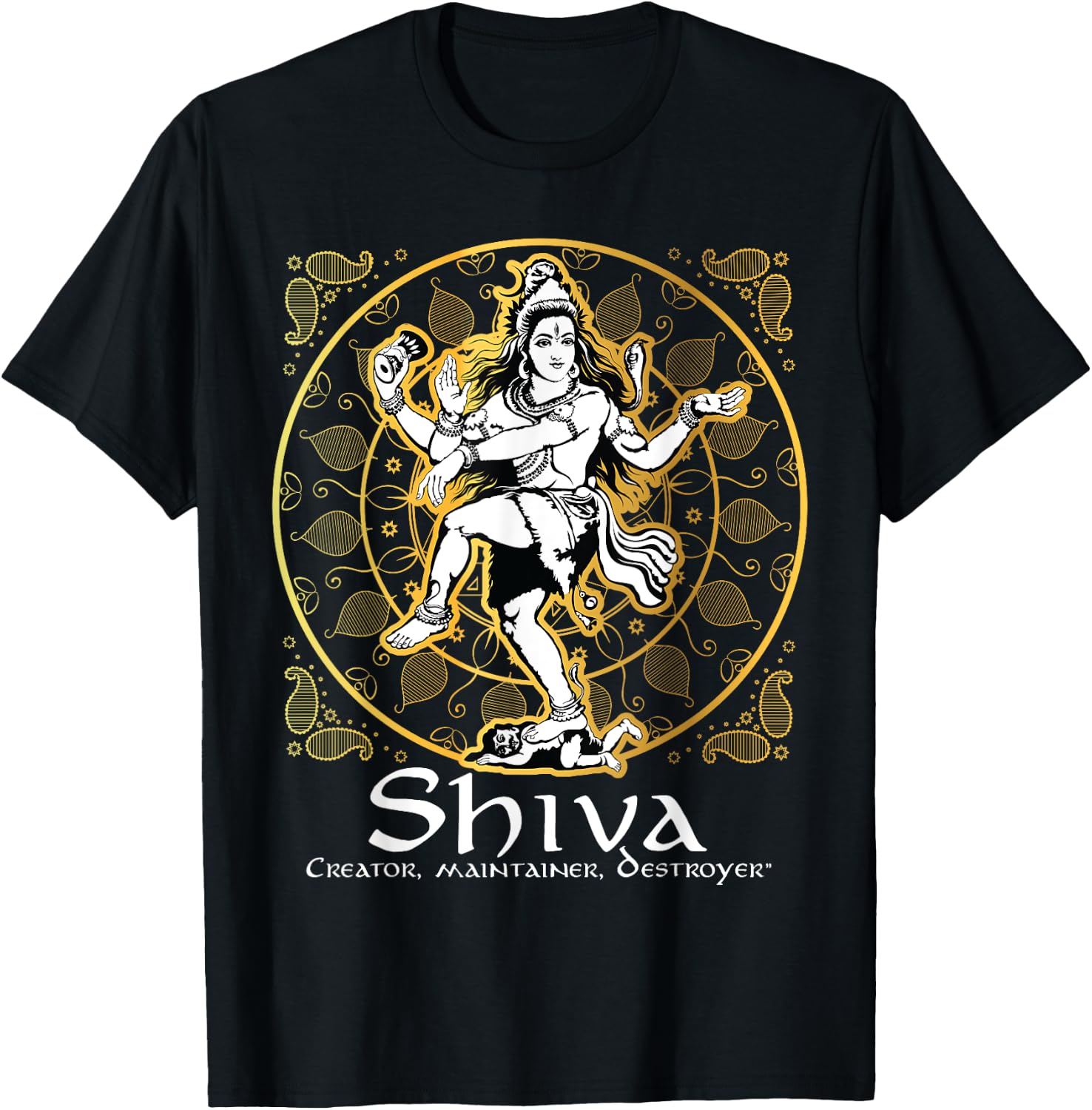 Shiva 'Creator, Maintainer, Destroyer' Hindu Gods Lord Shiva T-Shirt - T-Shirt | Black