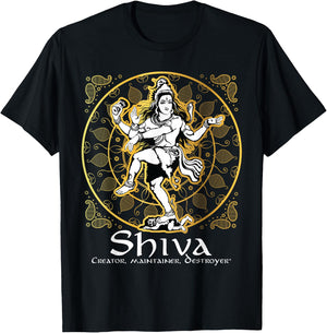 Shiva 'Creator, Maintainer, Destroyer' Hindu Gods Lord Shiva T-Shirt - T-Shirt | Black