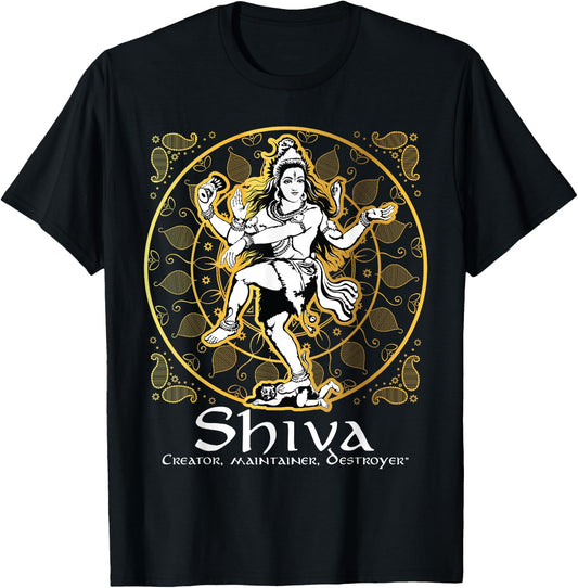 Shiva 'Creator, Maintainer, Destroyer' Hindu Gods Lord Shiva T-Shirt - T-Shirt | Black