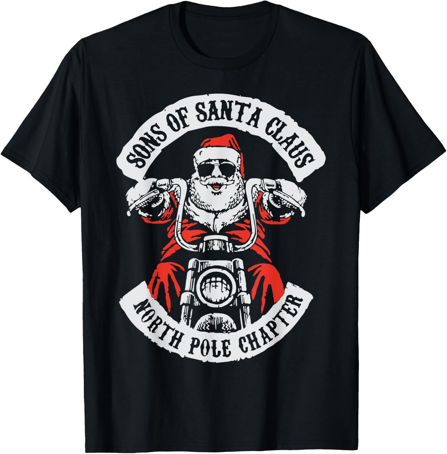Sons Of Santa Claus North Pole Chapter Funny Christmas Quote T-Shirt - T-Shirt | Black