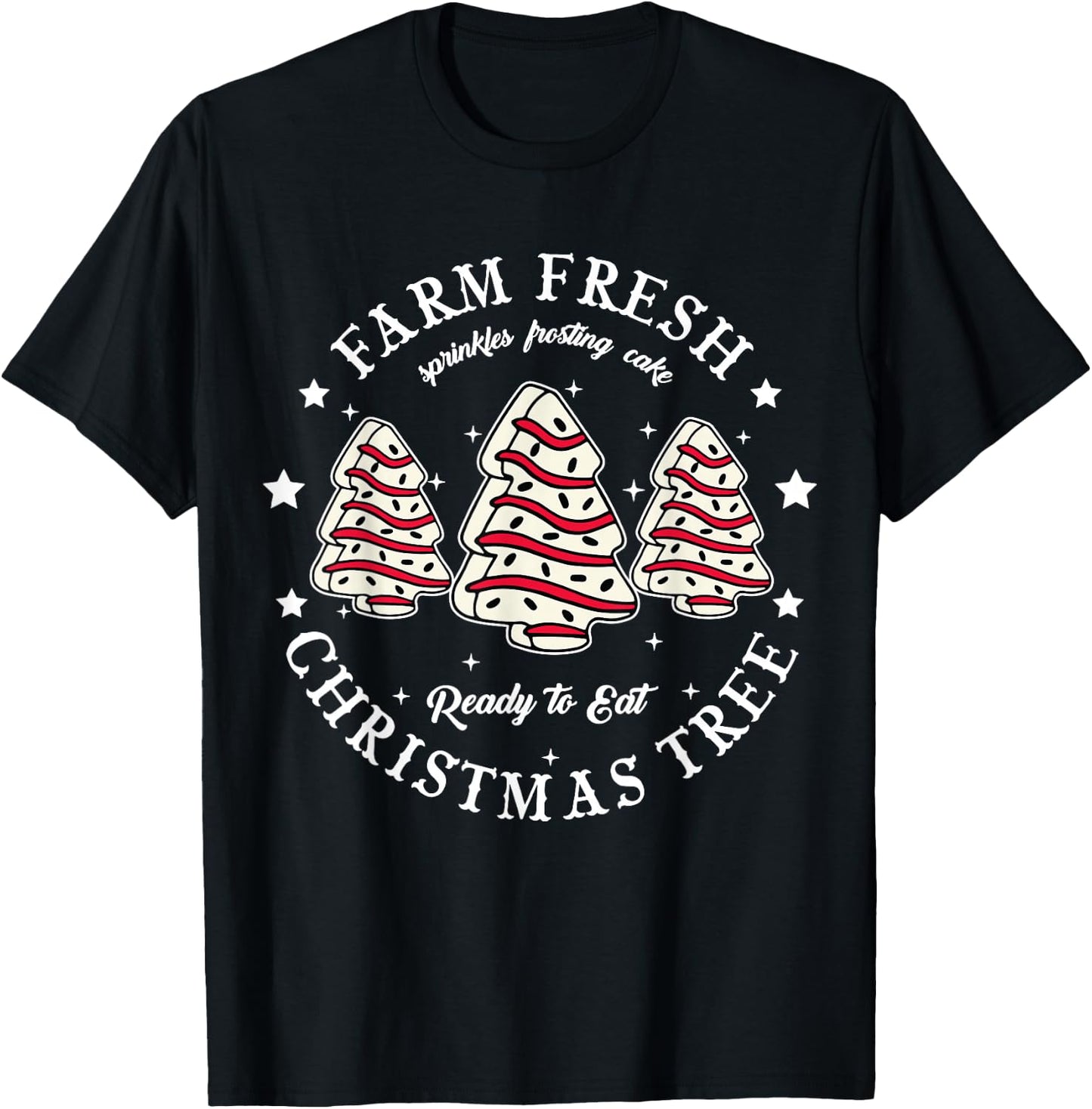 Farm Fresh Christmas Tree Xmas Cake Holiday Family Matching -Kids T-Shirt - T-Shirt | Black