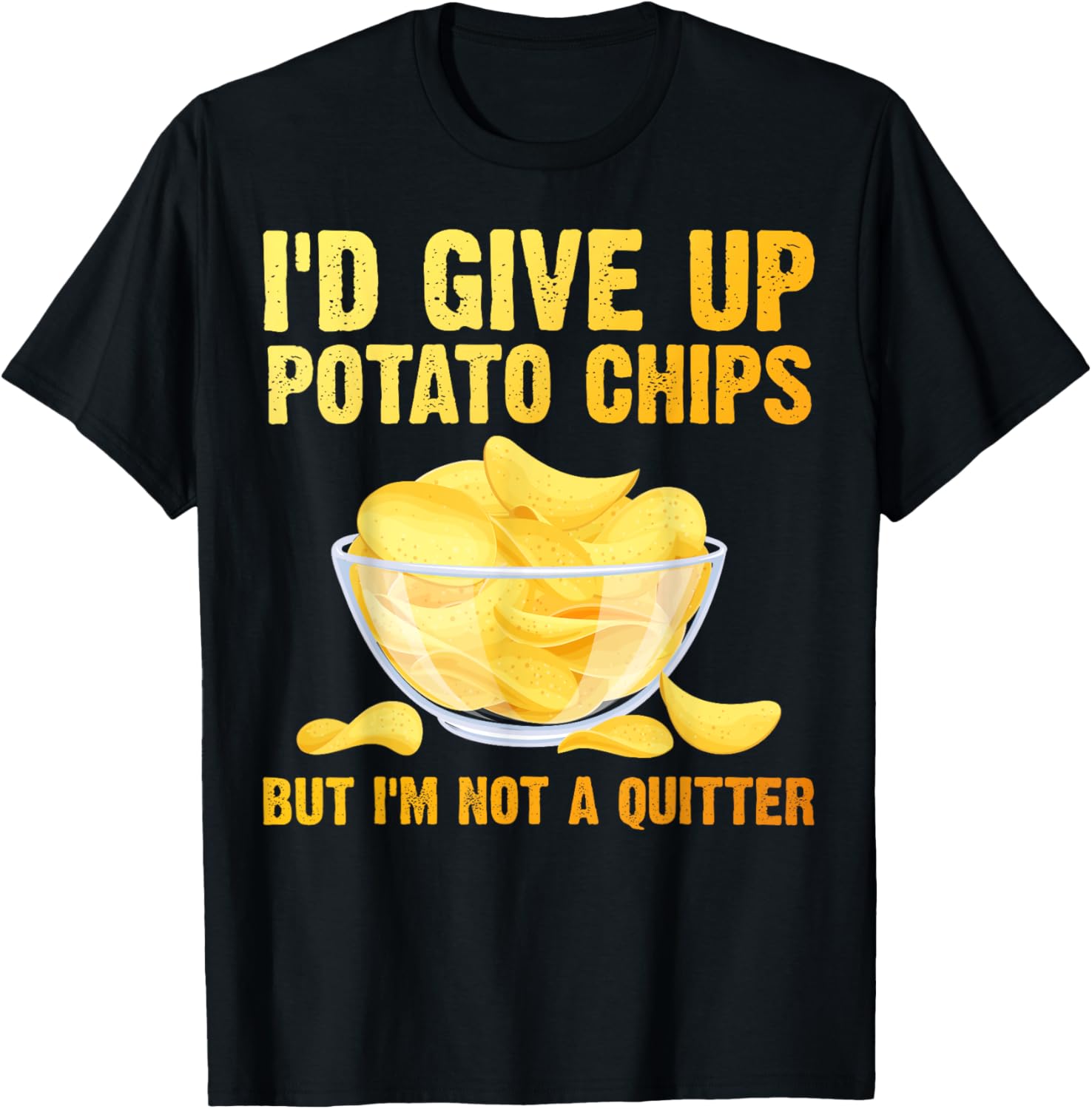 Funny Potato Chips Art Women Kids Bag of Chips Lover T-Shirt - T-Shirt | Black