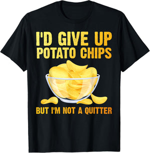Funny Potato Chips Art Women Kids Bag of Chips Lover T-Shirt - T-Shirt | Black